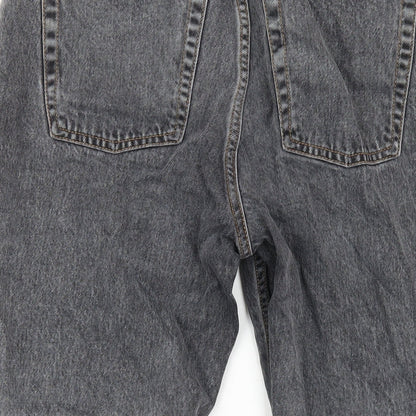 Topshop Womens Grey Cotton Straight Jeans Size 30 in L30 in Regular Button
