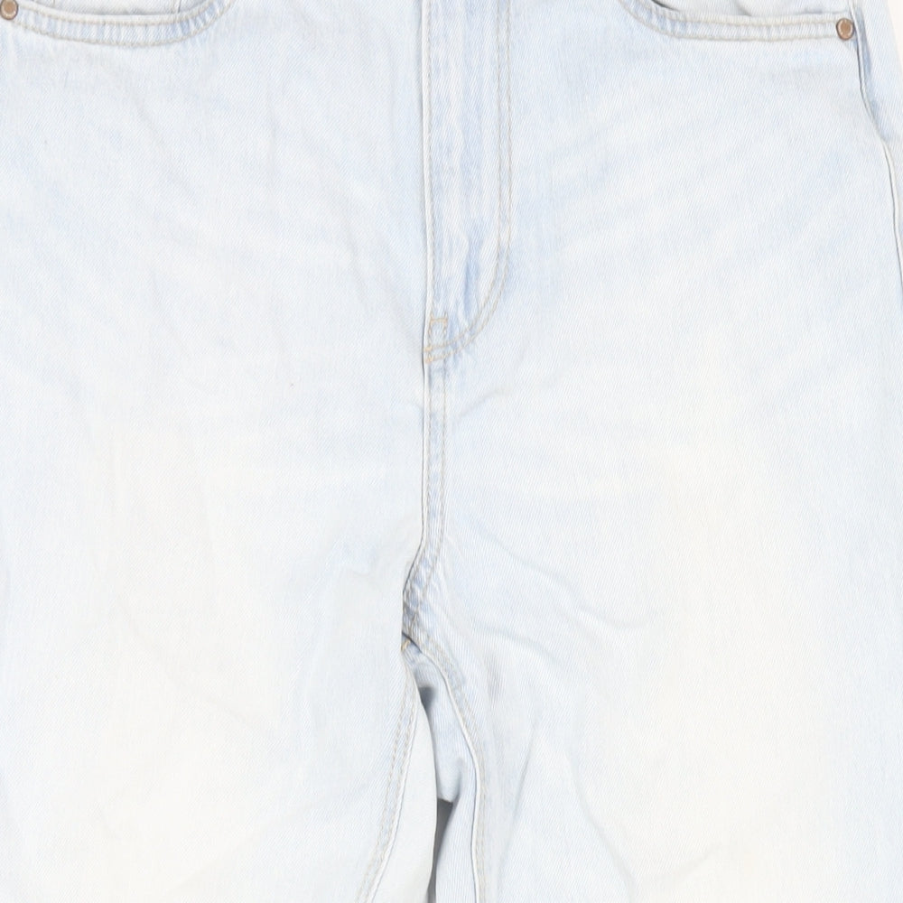 New Look Womens Blue Cotton Mom Jeans Size 10 L30 in Regular Zip