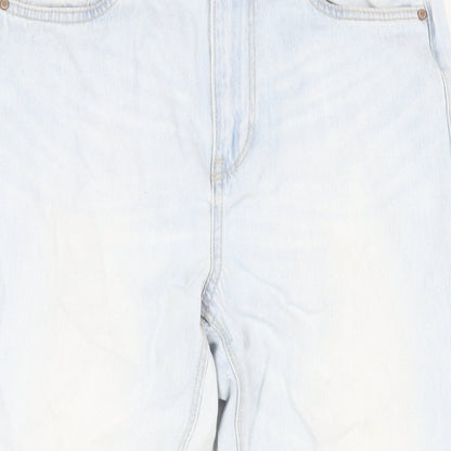 New Look Womens Blue Cotton Mom Jeans Size 10 L30 in Regular Zip