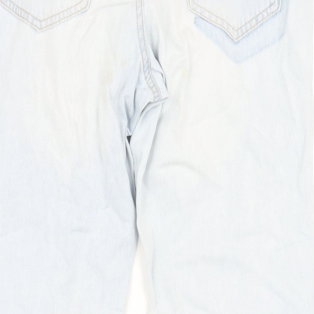 New Look Womens Blue Cotton Mom Jeans Size 10 L30 in Regular Zip