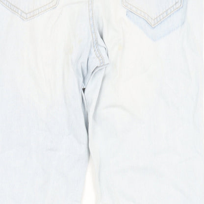 New Look Womens Blue Cotton Mom Jeans Size 10 L30 in Regular Zip