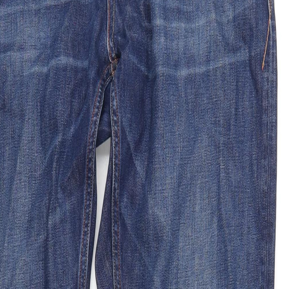 Kyrre Mens Blue Cotton Straight Jeans Size 33 in L34 in Regular Button