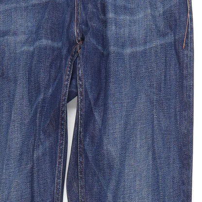 Kyrre Mens Blue Cotton Straight Jeans Size 33 in L34 in Regular Button