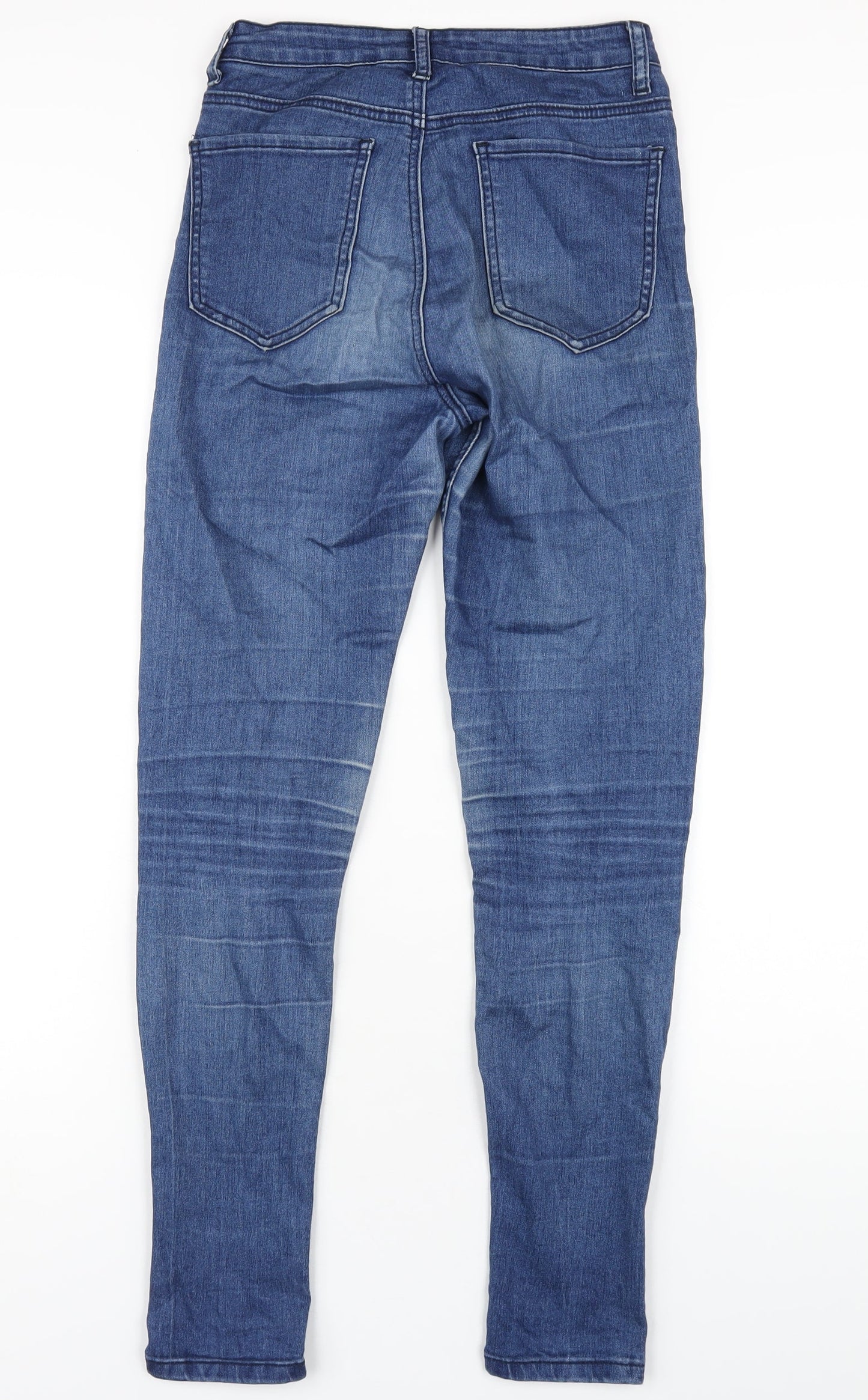 The Rock N Rev Womens Blue Cotton Skinny Jeans Size 6 L30 in Regular Zip
