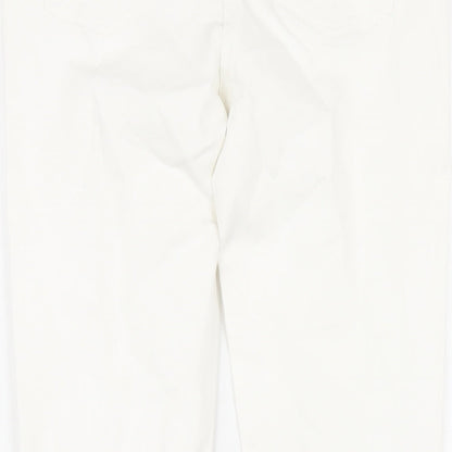NEXT Womens White Cotton Skinny Jeans Size 8 L29 in Regular Zip