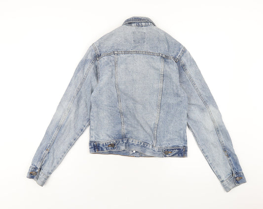 Denim & Co. Womens Blue Jacket Size 6 Button