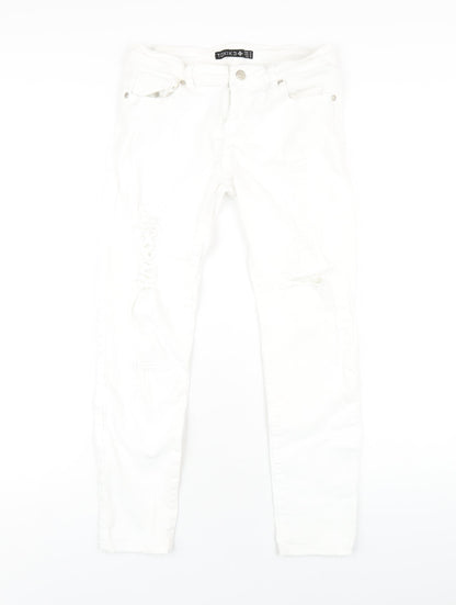 Womens UK Size 10 Toxik3 Regular Fit Skinny White Jeans