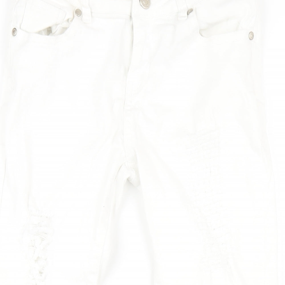 Womens UK Size 10 Toxik3 Regular Fit Skinny White Jeans