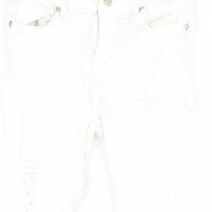 Womens UK Size 10 Toxik3 Regular Fit Skinny White Jeans