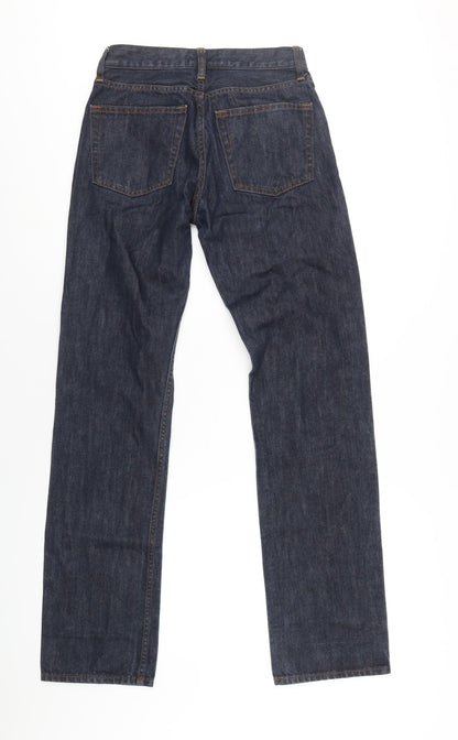Uniqlo Mens Blue Cotton Straight Jeans Size 28 in L32 in Regular Zip