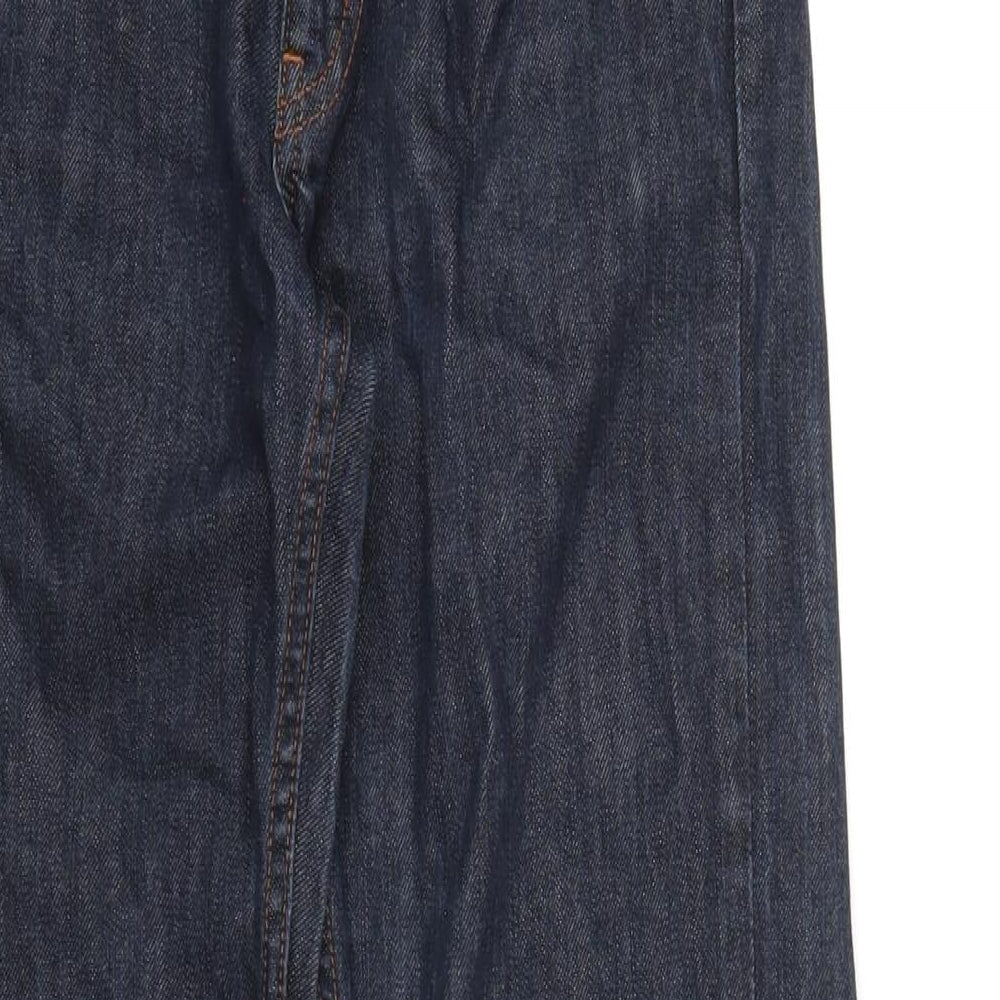 Uniqlo Mens Blue Cotton Straight Jeans Size 28 in L32 in Regular Zip