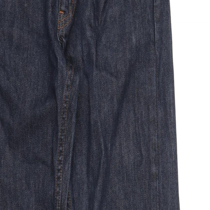Uniqlo Mens Blue Cotton Straight Jeans Size 28 in L32 in Regular Zip
