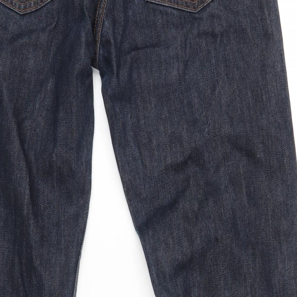 Uniqlo Mens Blue Cotton Straight Jeans Size 28 in L32 in Regular Zip