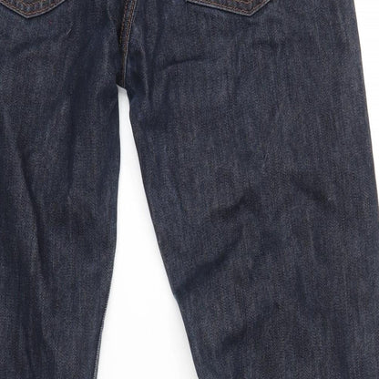Uniqlo Mens Blue Cotton Straight Jeans Size 28 in L32 in Regular Zip