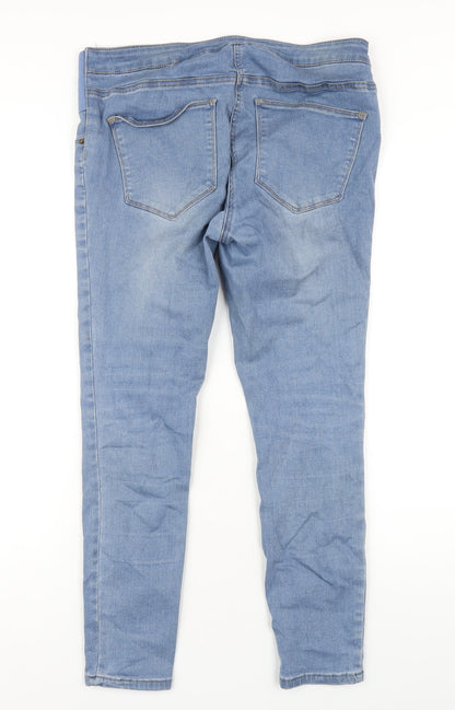 NEXT Womens Blue Cotton Skinny Jeans Size 10 L27 in Regular