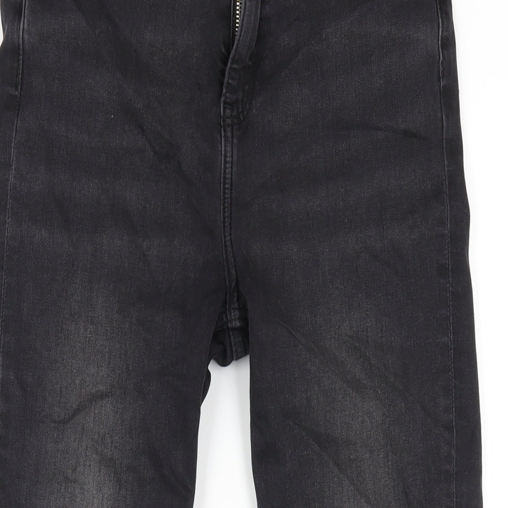F&F Womens Black Cotton Skinny Jeans Size 10 L27 in Regular Zip