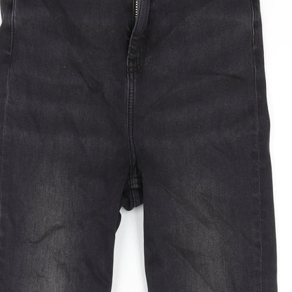 F&F Womens Black Cotton Skinny Jeans Size 10 L27 in Regular Zip