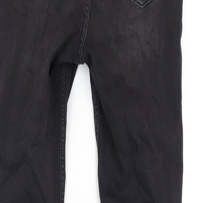 F&F Womens Black Cotton Skinny Jeans Size 10 L27 in Regular Zip