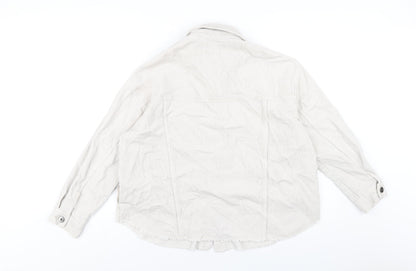 Zara Womens Ivory Cotton Basic Button-Up Size XS Collared