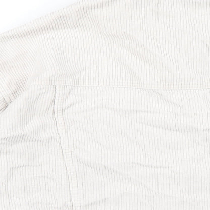 Zara Womens Ivory Cotton Basic Button-Up Size XS Collared