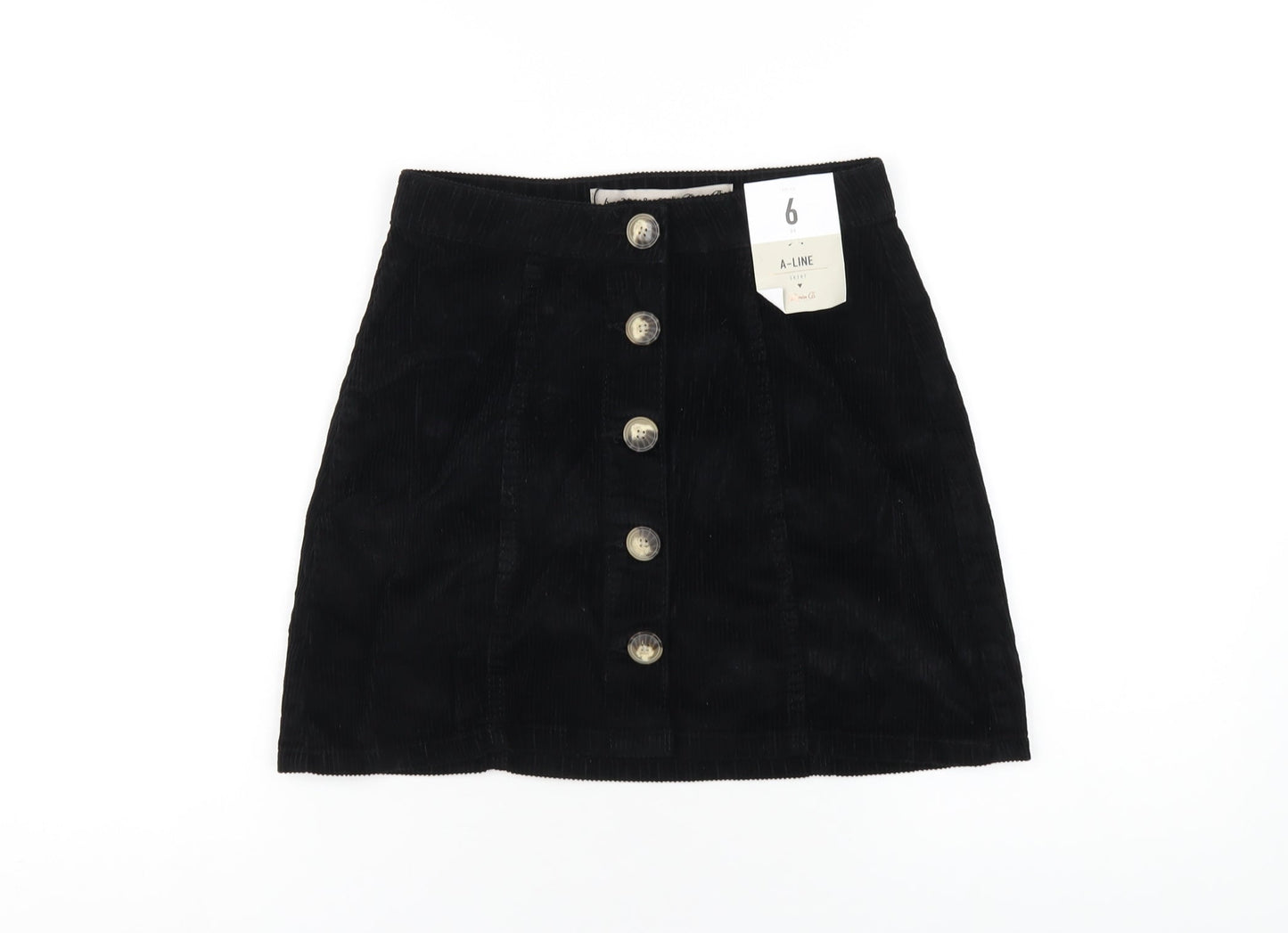 Womens UK Size 6 Denim & Co. Black A-Line Skirt