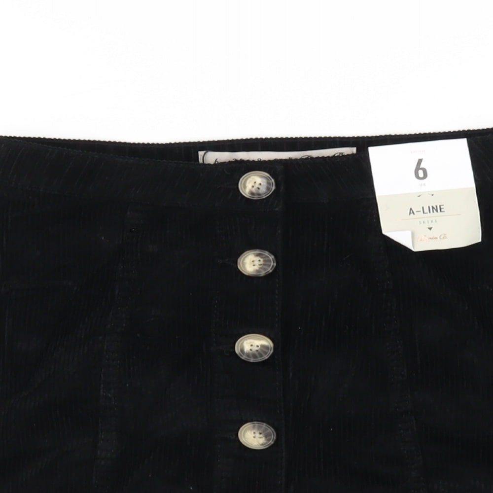 Womens UK Size 6 Denim & Co. Black A-Line Skirt
