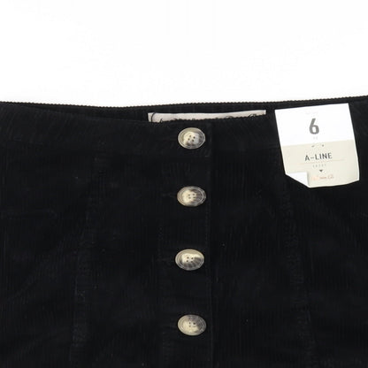 Womens UK Size 6 Denim & Co. Black A-Line Skirt