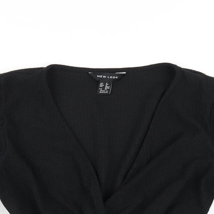 Womens UK Size 8 New Look Black Cropped T-Shirt