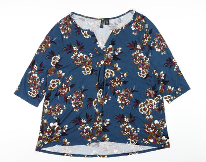 Womens UK Size 22 Cynthia Rowley Blue Basic T-Shirt