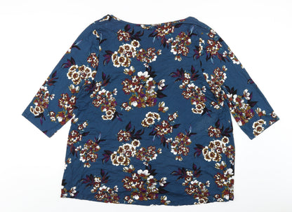 Womens UK Size 22 Cynthia Rowley Blue Basic T-Shirt