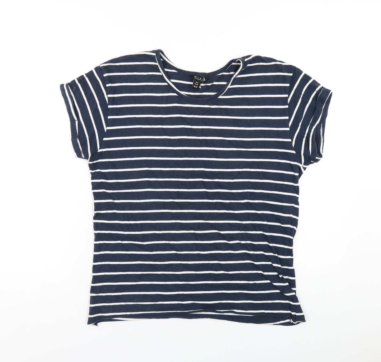 Womens UK Size 12 Miso Blue Basic T-Shirt