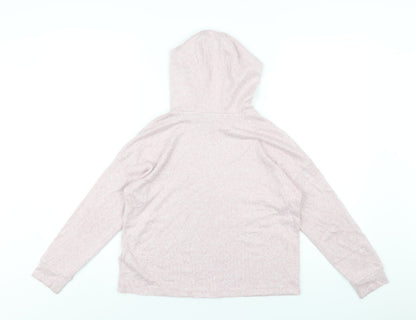 Marks and Spencer Girls Pink Vinyl Pullover Hoodie Size 10-11 Years Pullover