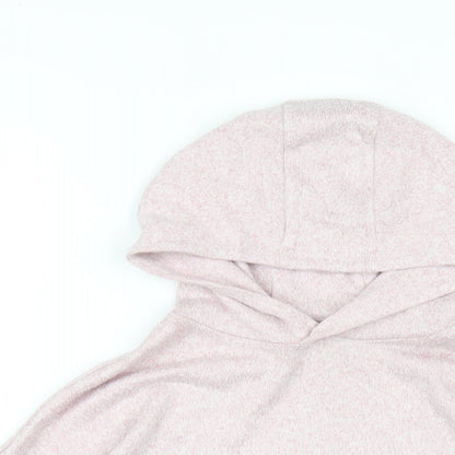 Marks and Spencer Girls Pink Vinyl Pullover Hoodie Size 10-11 Years Pullover