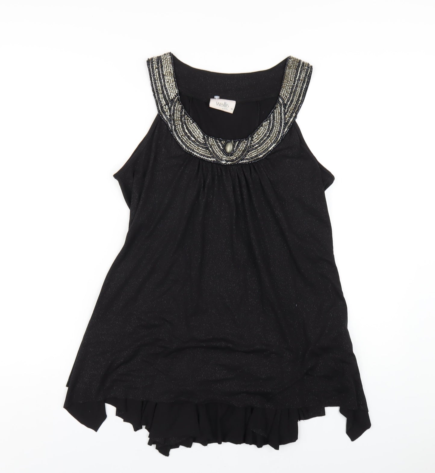 Womens UK Size M Wallis Black Basic T-Shirt