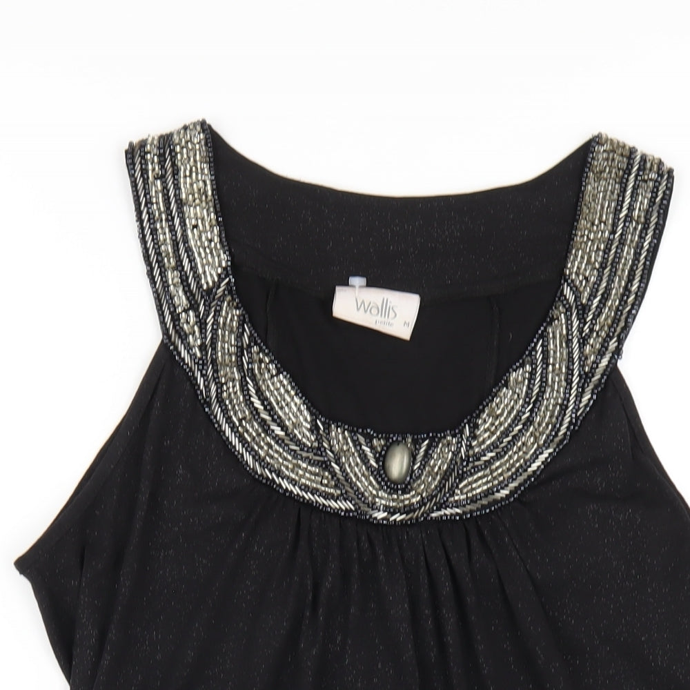 Womens UK Size M Wallis Black Basic T-Shirt