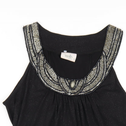 Womens UK Size M Wallis Black Basic T-Shirt