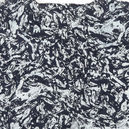 Noisy may Womens Blue Geometric Viscose Basic T-Shirt Size L Round Neck