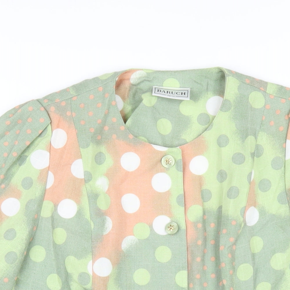 Baruch Womens Multicoloured Geometric Jacket Size 14 Button