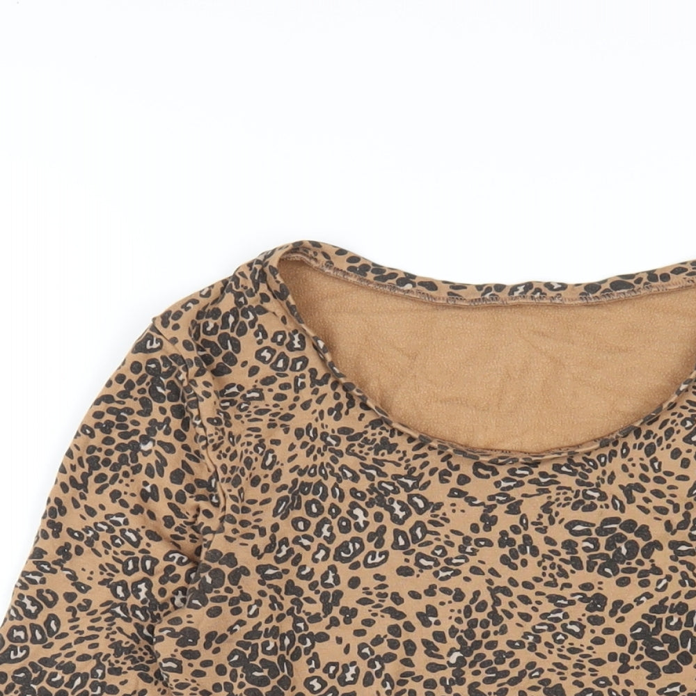 Womens UK Size 12 Marks and Spencer Brown Basic T-Shirt