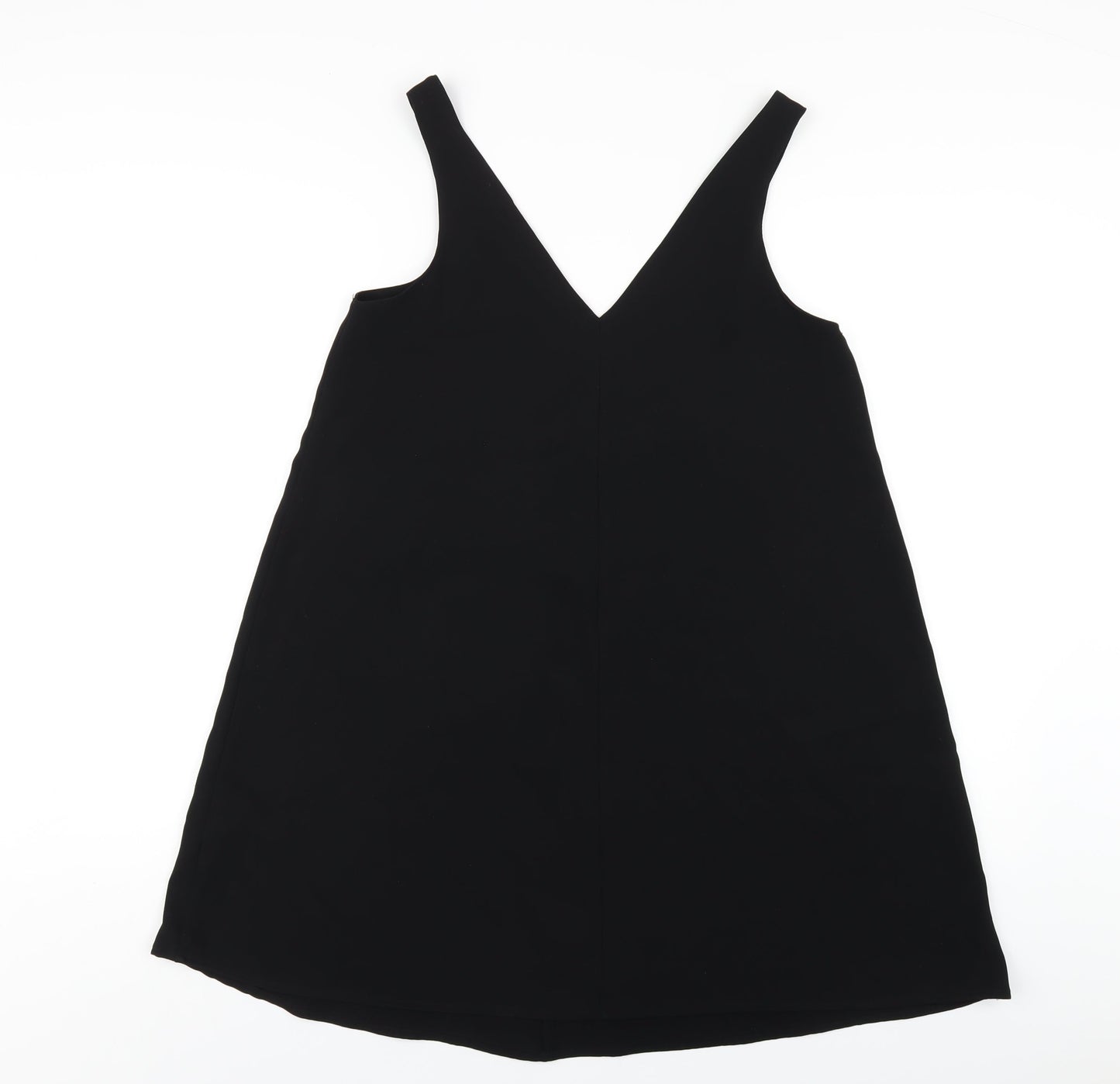 Zara Womens Black Polyester Tank Dress Size S V-Neck Pullover
