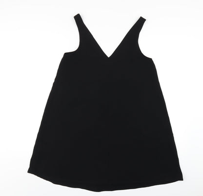 Zara Womens Black Polyester Tank Dress Size S V-Neck Pullover