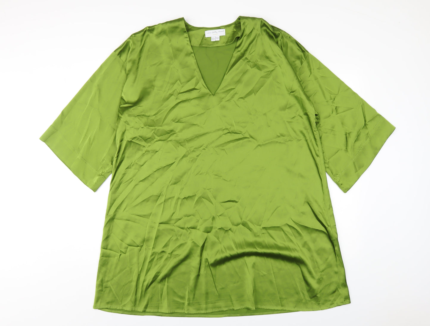 Never Fully Dressed Womens Green Polyethylene A-Line Size 6 V-Neck Pullover