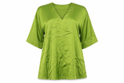 Never Fully Dressed Womens Green Polyethylene A-Line Size 6 V-Neck Pullover