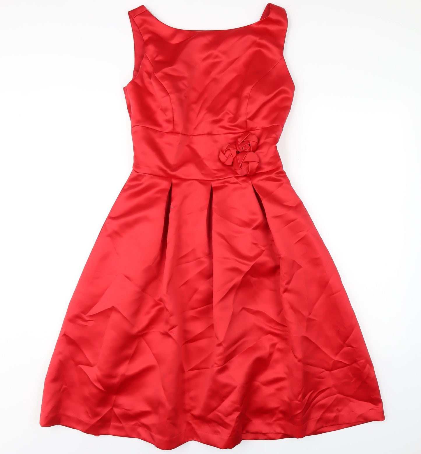 Vivian Diamond Womens Red Polyester A-Line Size 6 Scoop Neck Zip