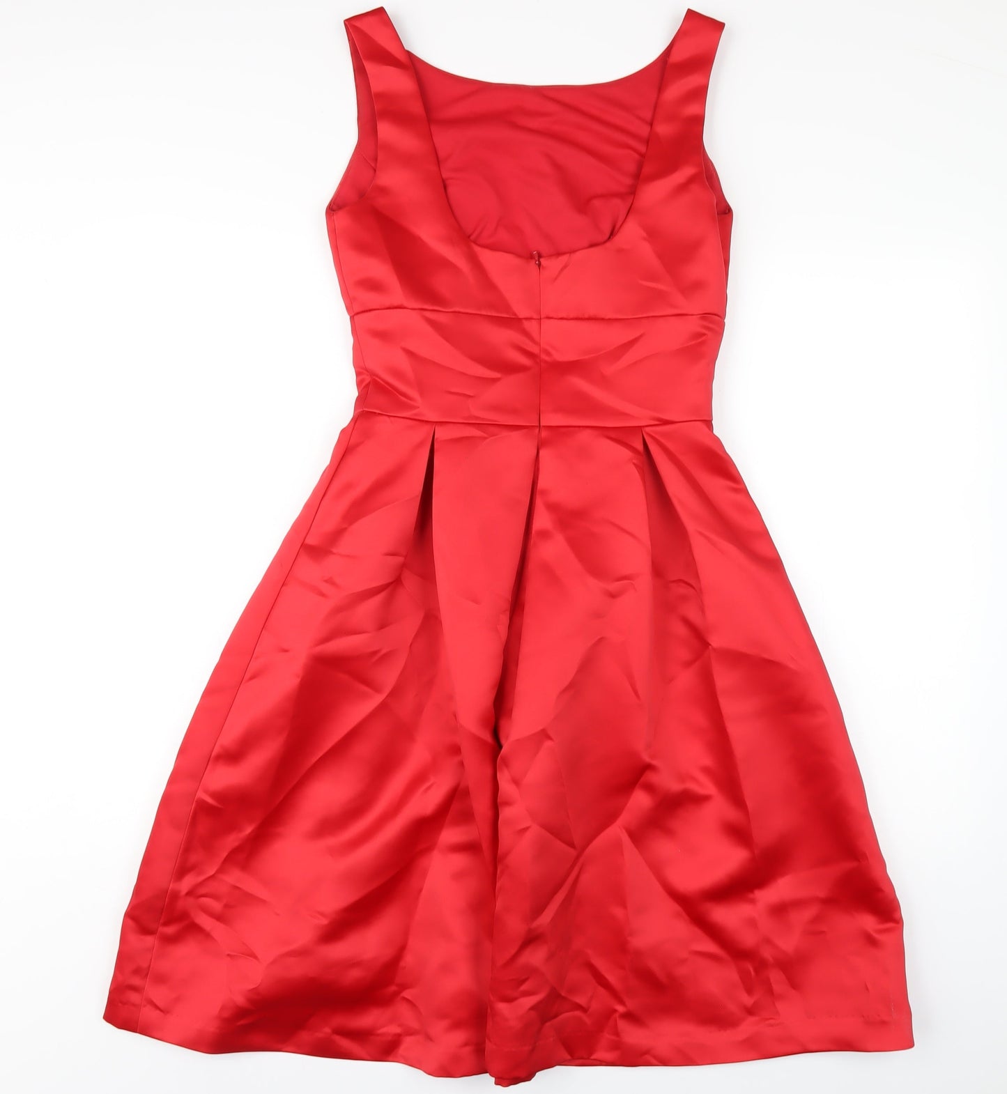 Vivian Diamond Womens Red Polyester A-Line Size 6 Scoop Neck Zip