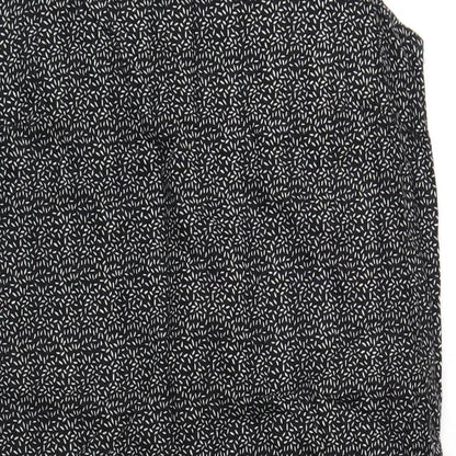 NEXT Womens Black Geometric Linen Tank Dress Size 10 Scoop Neck Pullover