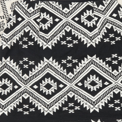 Marks and Spencer Womens Black Geometric Polyester A-Line Skirt Size 8 Zip