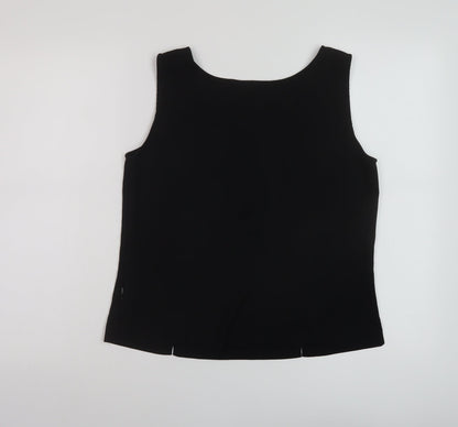 Womens UK Size S Reflections Black Basic Tank
