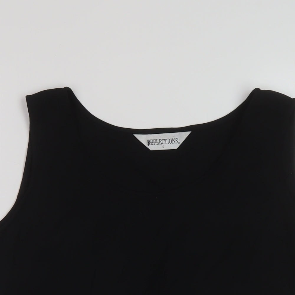 Womens UK Size S Reflections Black Basic Tank
