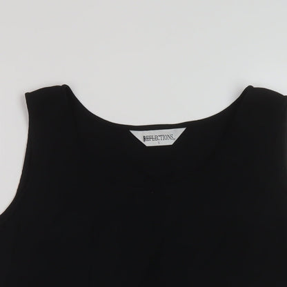 Womens UK Size S Reflections Black Basic Tank